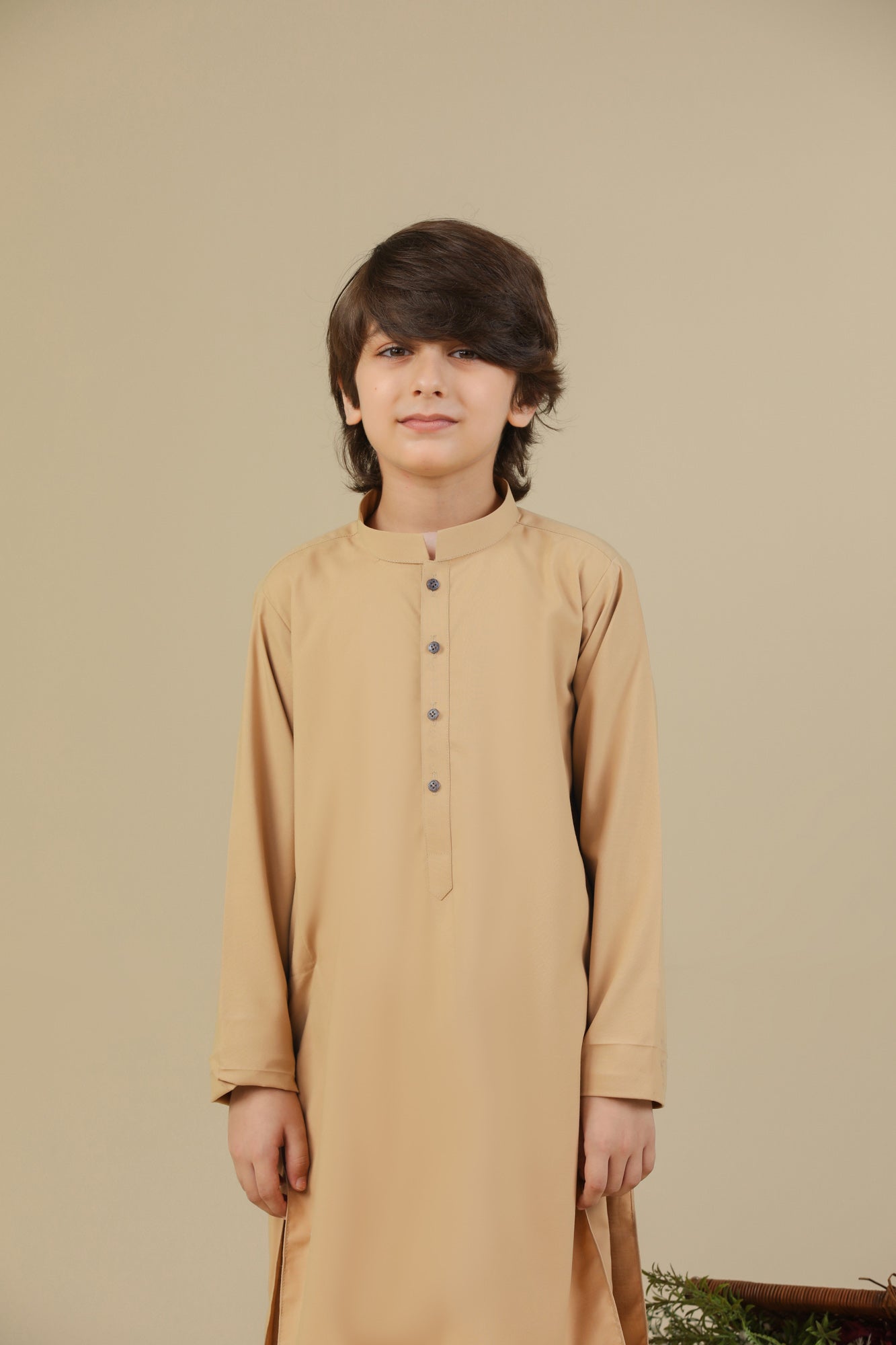 Camel Blended Kurta Trouser - Kids