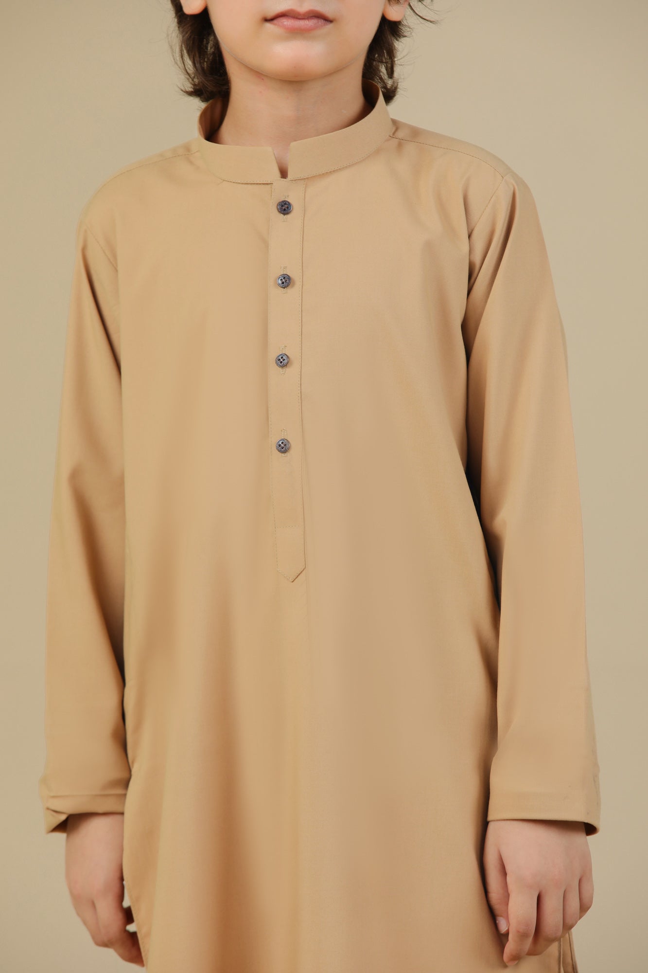 Camel Blended Kurta Trouser - Kids