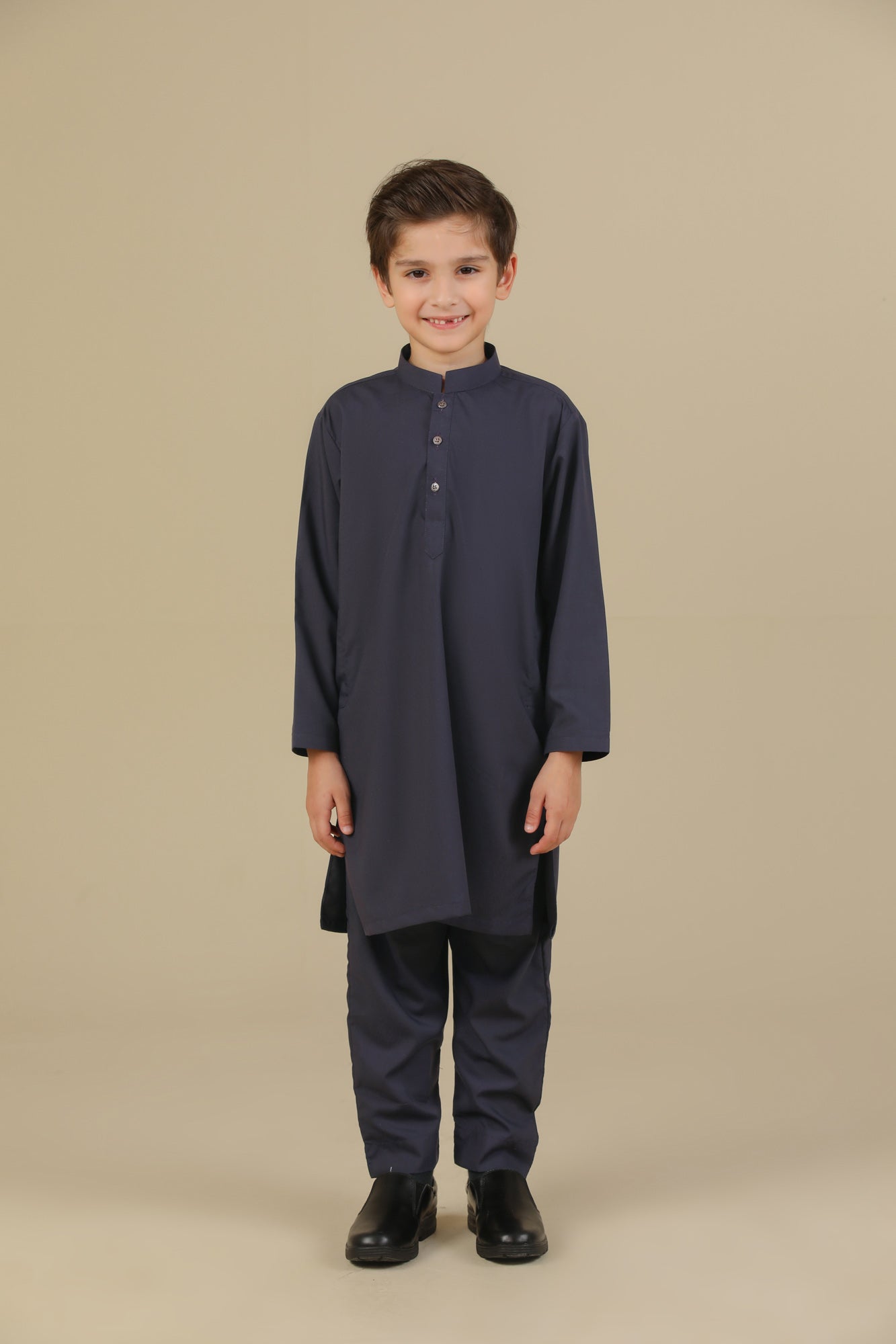 Purple Blended Kurta Trouser - Kids