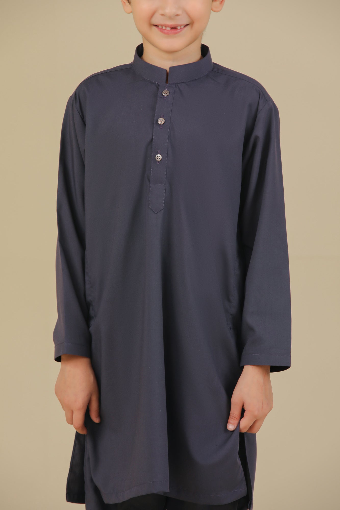 Purple Blended Kurta Trouser - Kids
