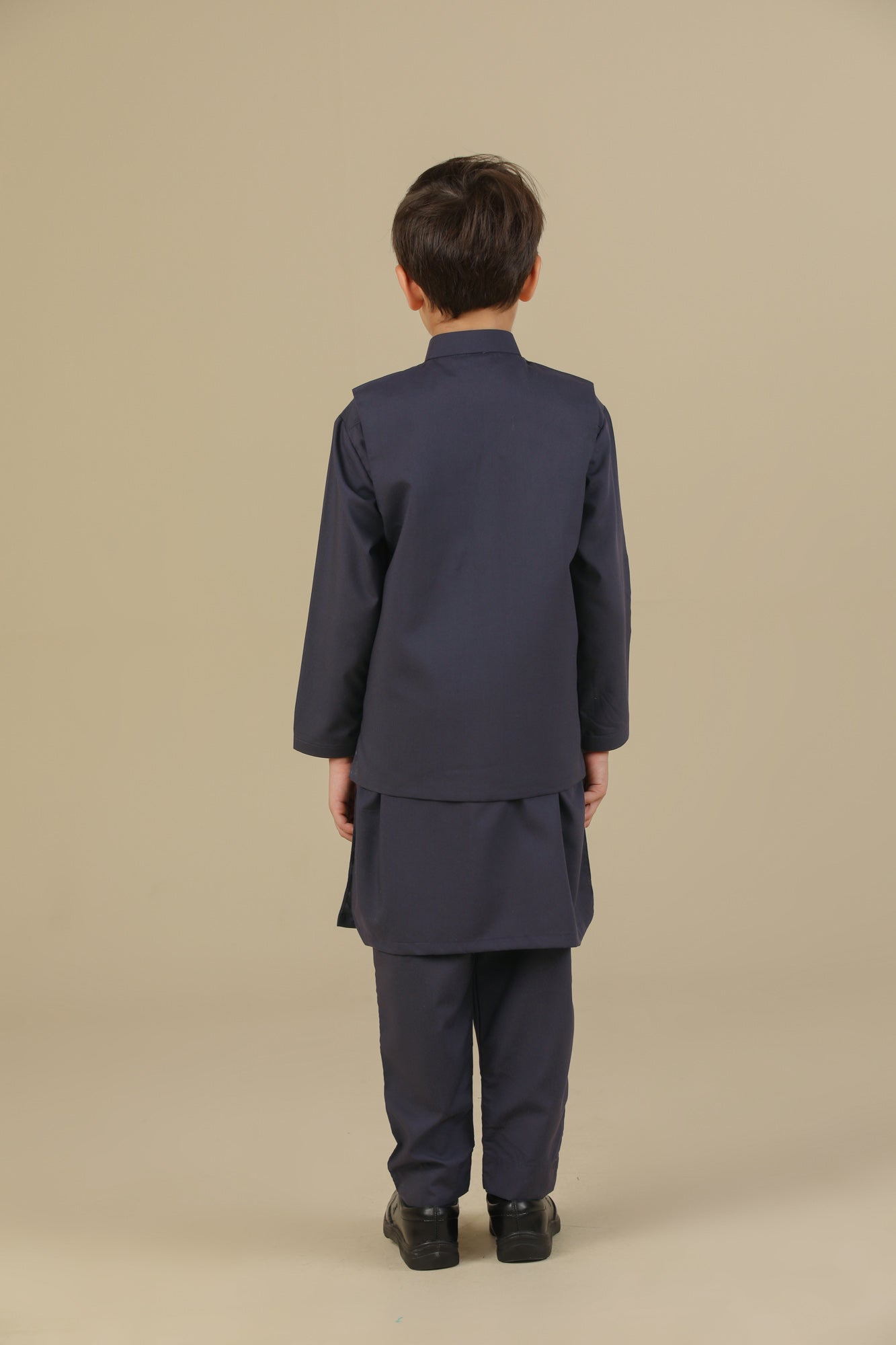 Deep Burgundy Kurta Trouser with Blended Waistcoat - Kids