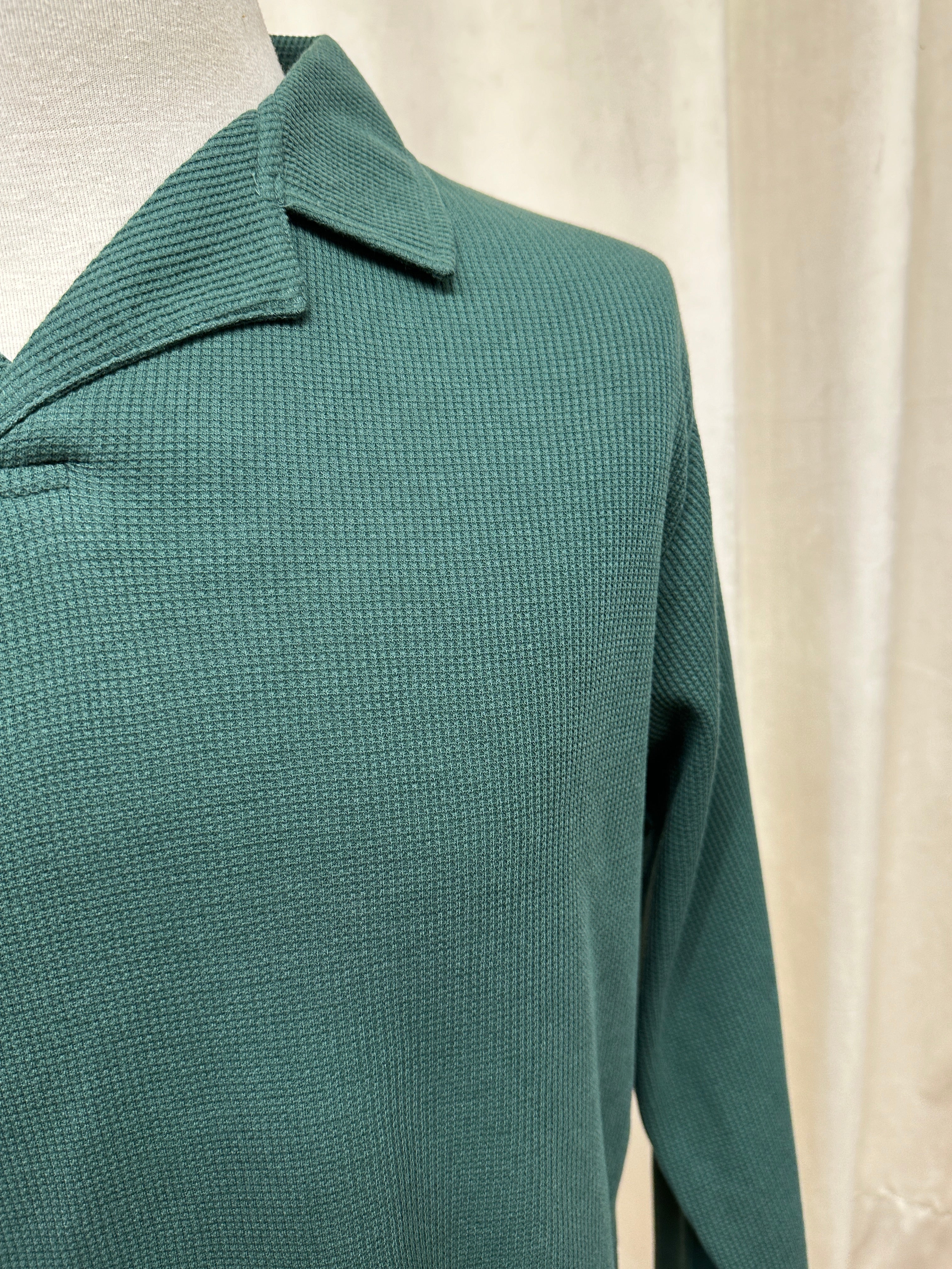 Pack of 2 Waffle Textured Revere Polos - Dark Green & Navy Blue