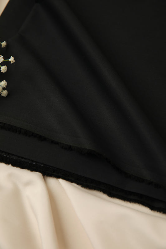 Black Soft Cotton Unstitched - Menswear