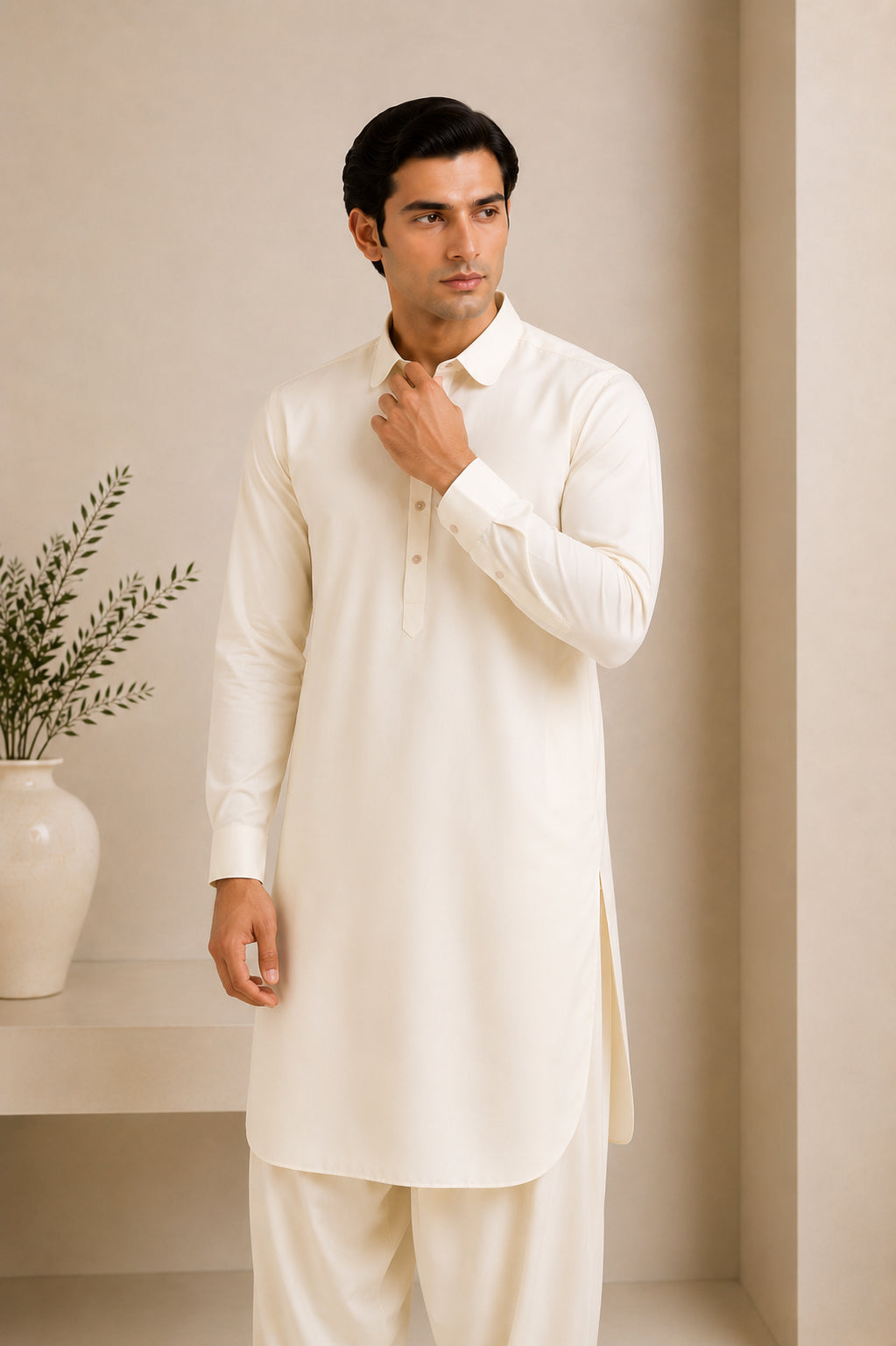 Bosky French Collar Kameez Shalwar - Men