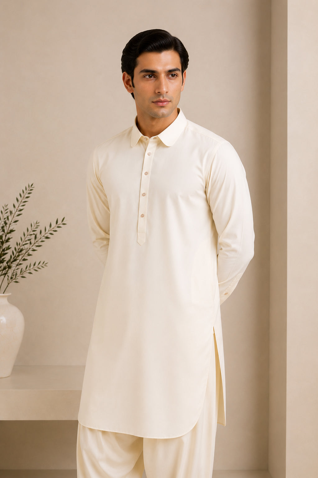 Bosky French Collar Kameez Shalwar - Men