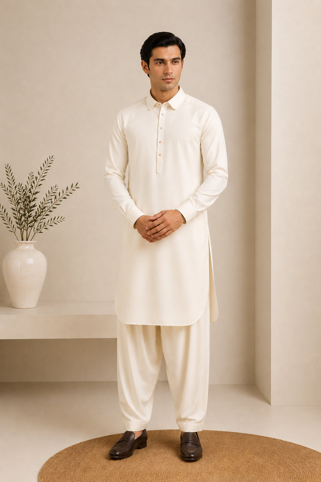 Bosky French Collar Kameez Shalwar - Men