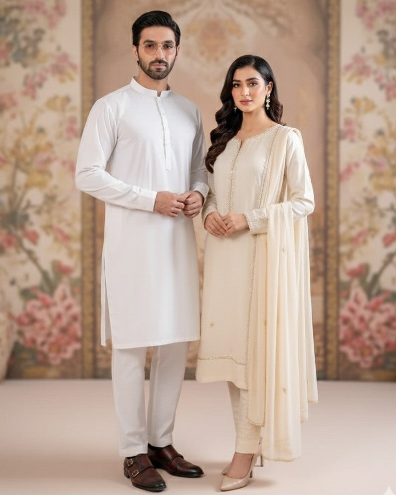 Off White Kurta Trouser
