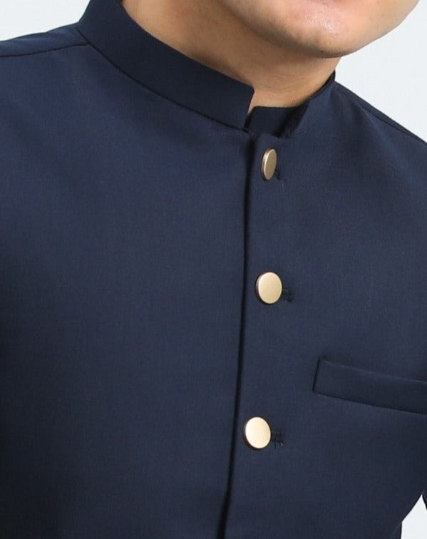 Navy Blue and Off White - 3PC - MuraqshMuraqsh Man
