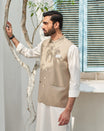 Beige on White - 3PC - MuraqshMuraqsh Man