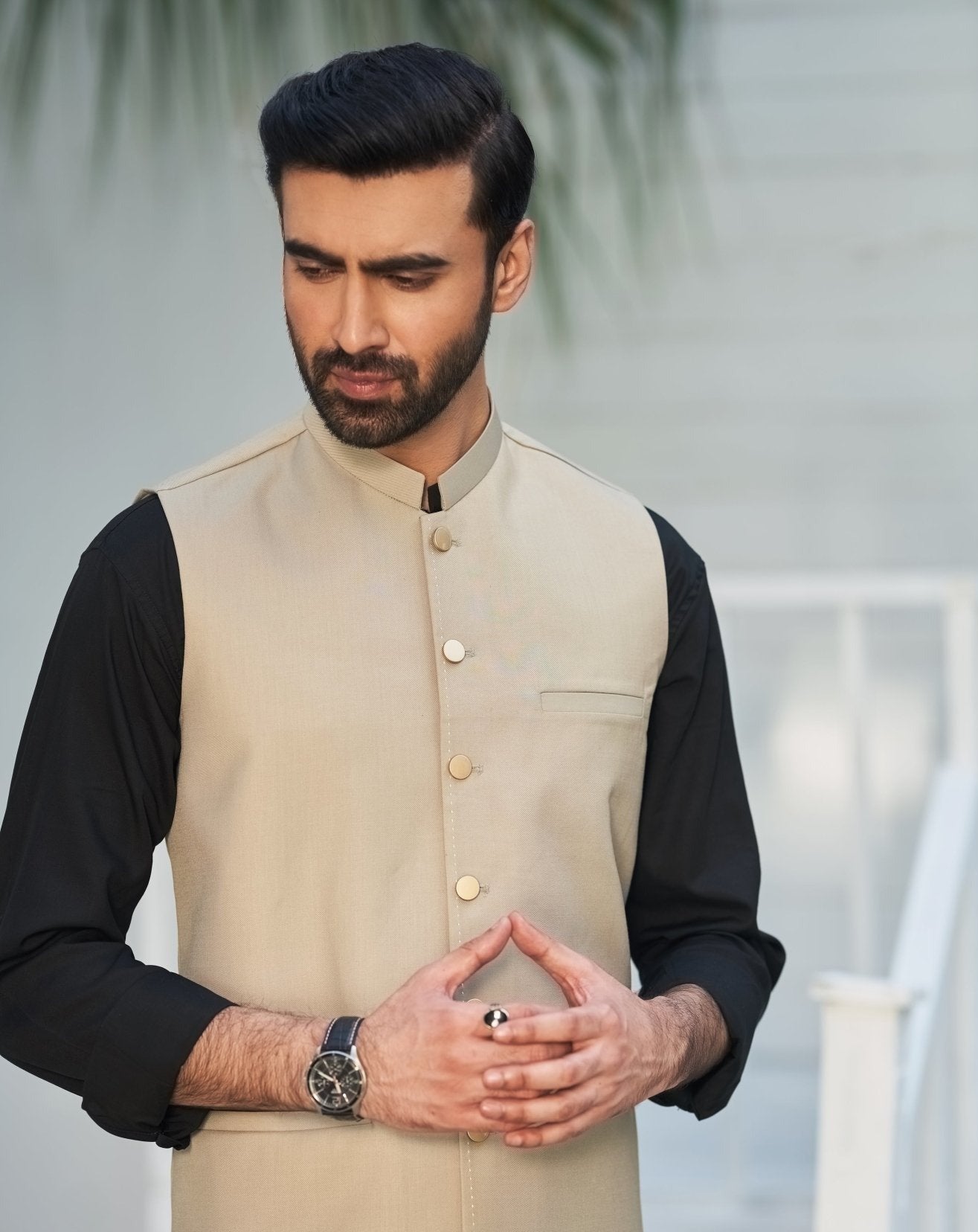 Beige Waistcoat - MuraqshMuraqsh Man