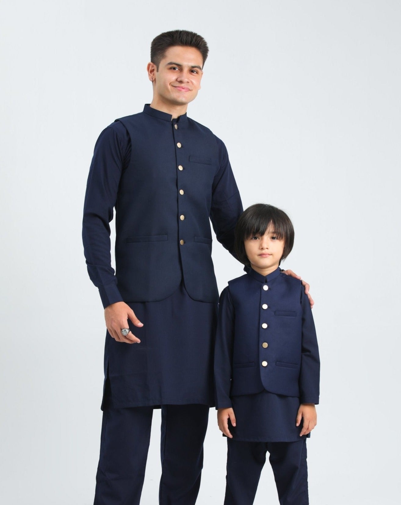 Navy Blue Waistcoat - Spanish Tropical - MuraqshMuraqsh Man